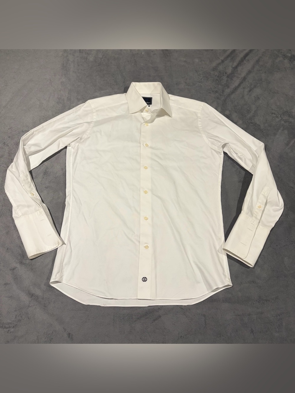 David Donahue Dress Shirt Mens 15.5 32/33 White French Cuff Trim Fit